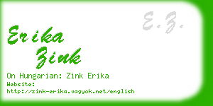 erika zink business card